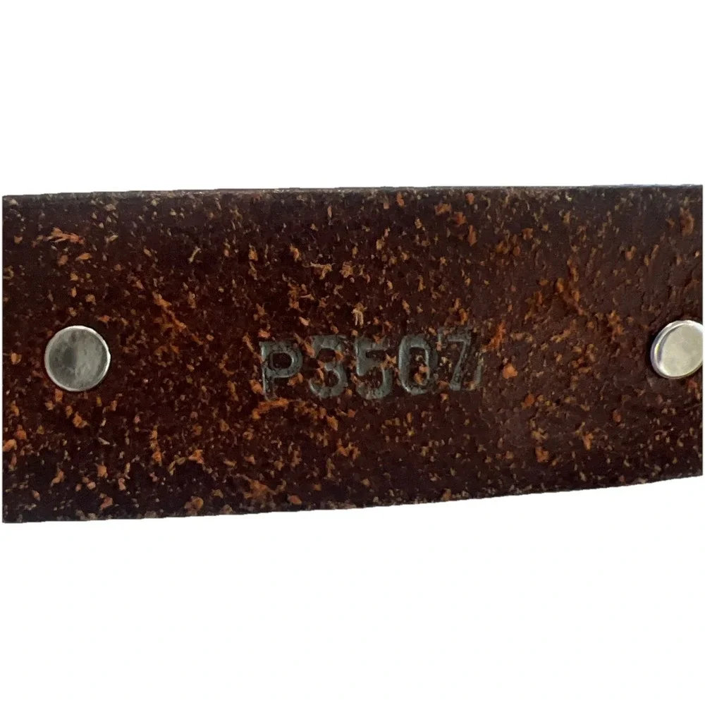Brighton Brown Men's Belt Leather 44 Western Silver‎ Buckle, Tip, Studs